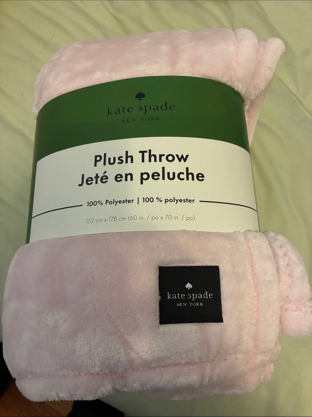 kate spade Soft Pale Pink Plush Throw